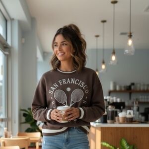 Better Together Brown San Francisco Tennis Sweatshirt Size XS